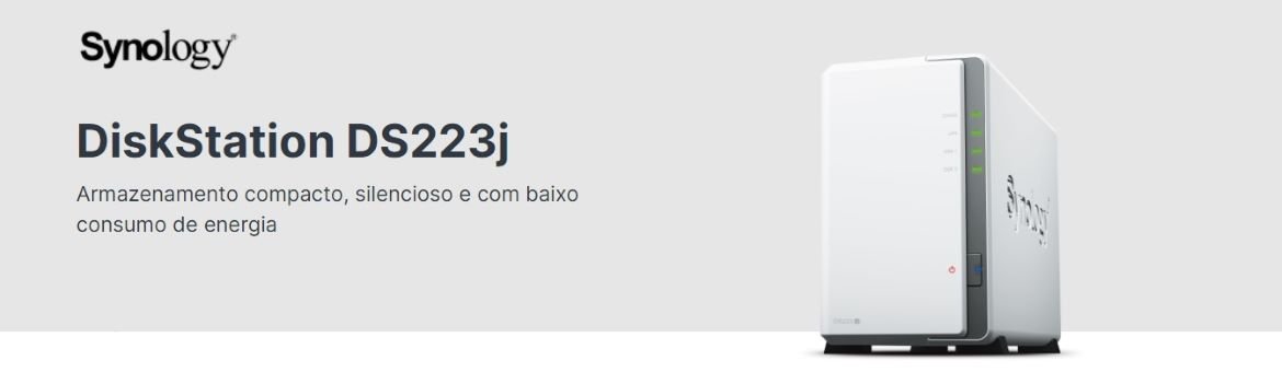 Servidor NAS Synology DiskStation DS223J Com 2 Baias (Sem Disco)